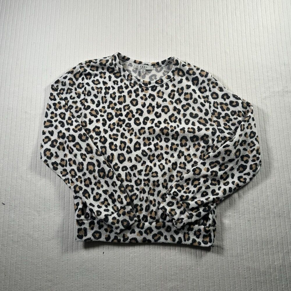 Gaze Womens XS Leopard Print Sweatshirt Pullover Long Sleeve Animal Print